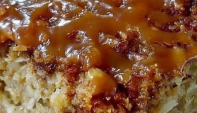 Caramel Coconut Pecan Oatmeal Cake
