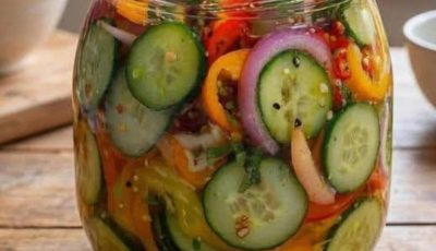 Anti-Inflammatory Pickled Cucumber, Onion & Bell Pepper Salad